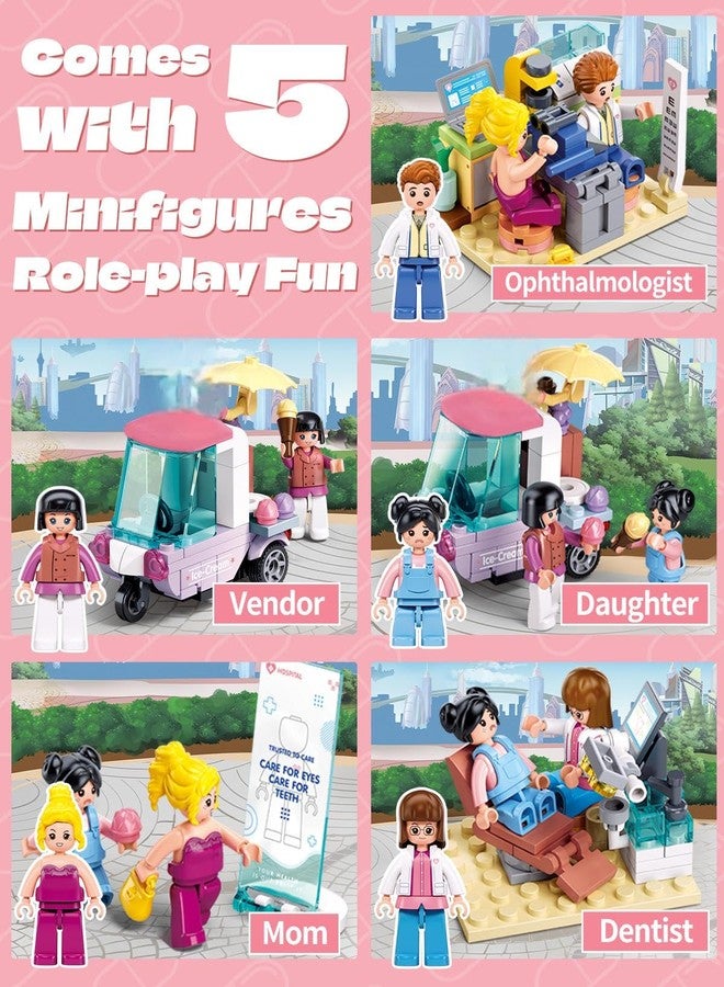 سلوبان مجموعة بناء سيارة إسعاف سلوبان فريندز للبنات من 6 إلى 12 سنة، مجموعة بناء سيارة إسعاف مستشفى مع 5 شخصيات مصغرة، متوافقة مع ليغو فريندز، هدية تعليمية STEM للأولاد والبنات، 477 قطعة - Image 4